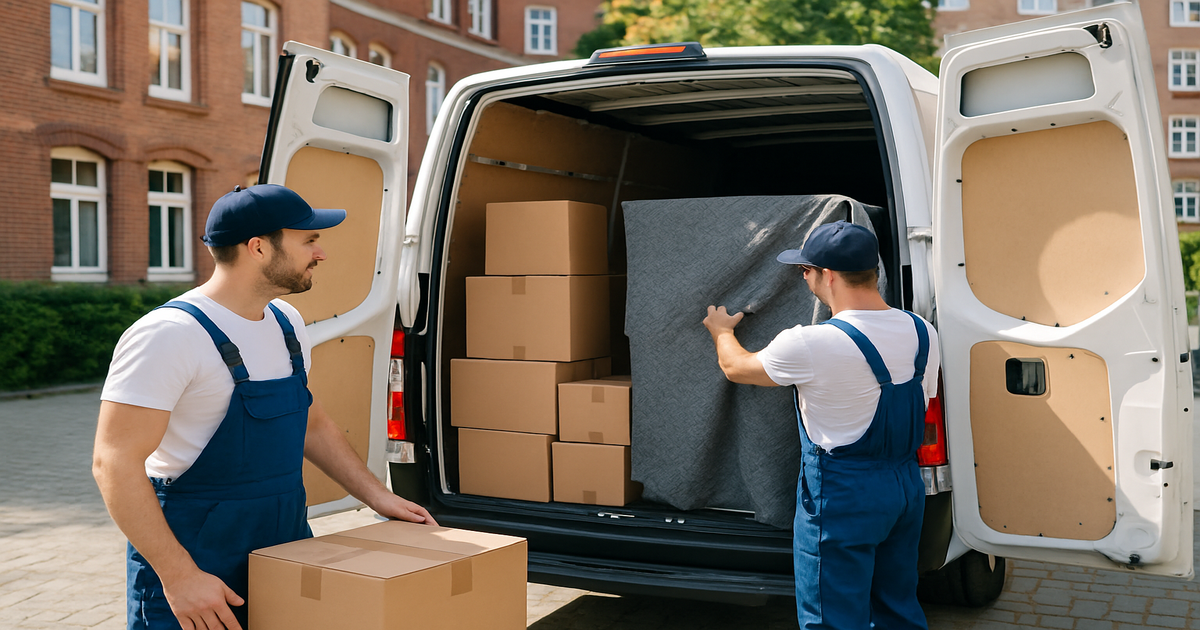 Beiladung Hamburg – professionelle Umzugshelfer beladen einen Transporter