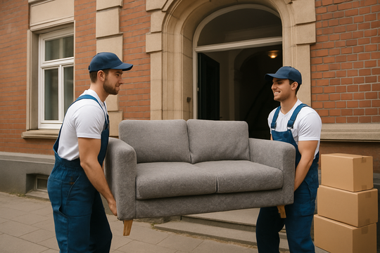 Beiladung Hamburg – zwei Umzugshelfer tragen ein Sofa